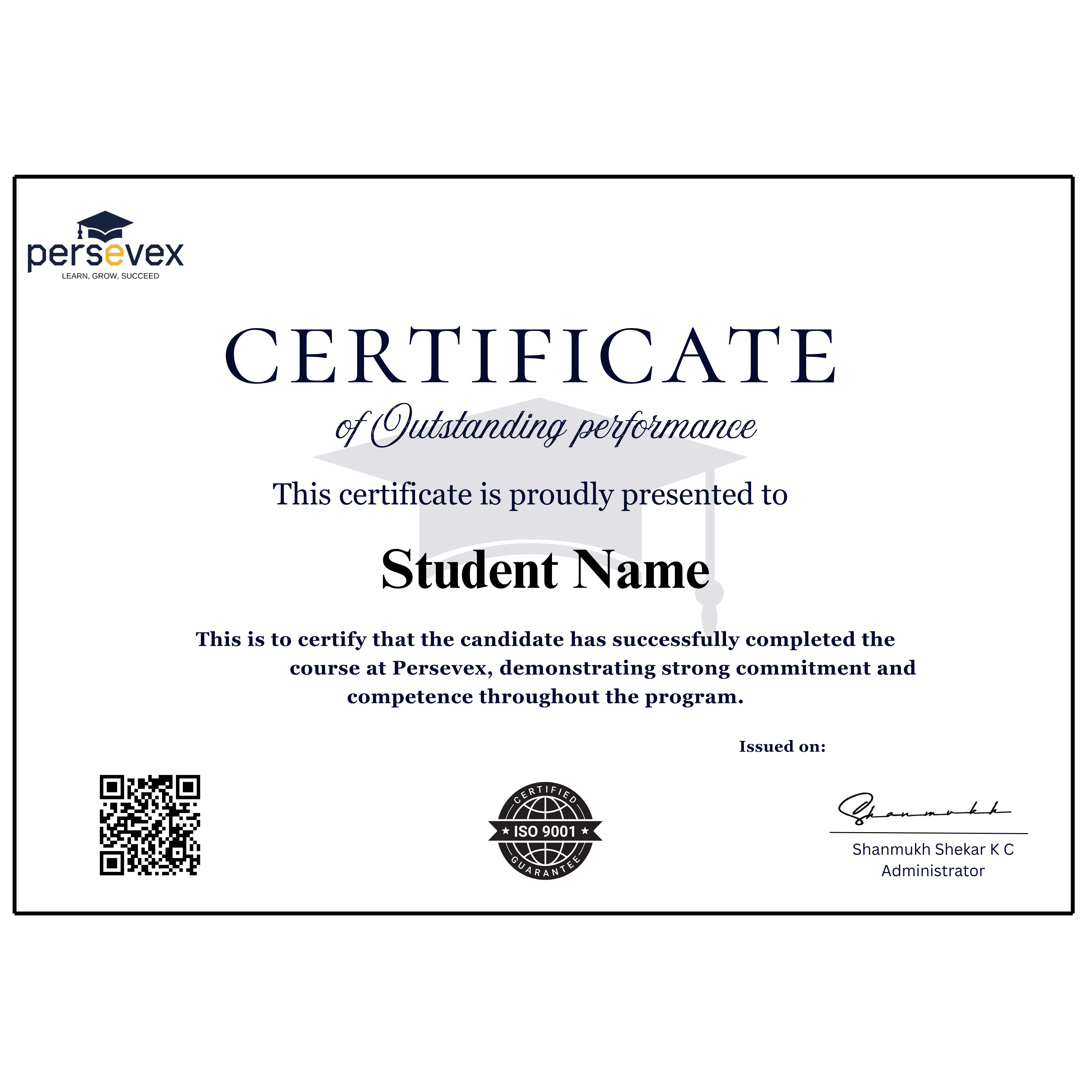 Outstanding Performance Certificate