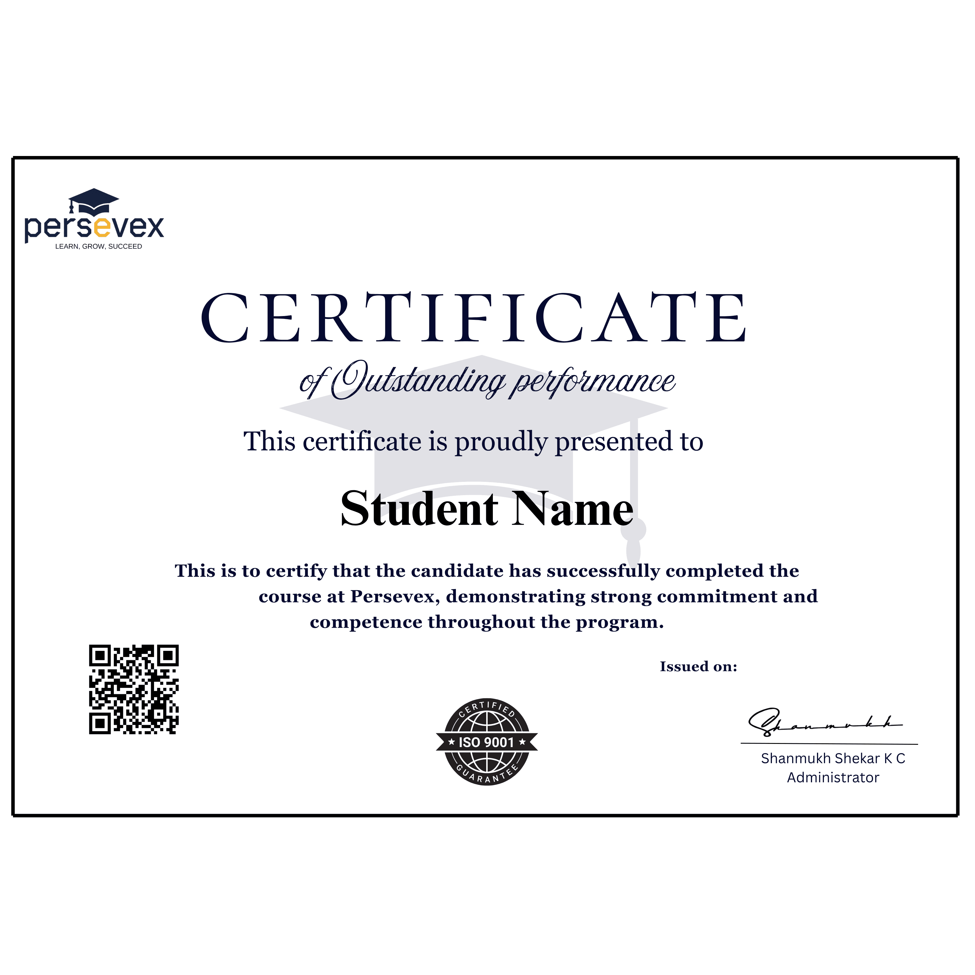 Outstanding Performance Certificate